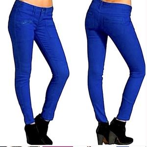 Free People Women’s Size 25 Cobalt Blue Moto Skinny Jeans, Free People Jeans